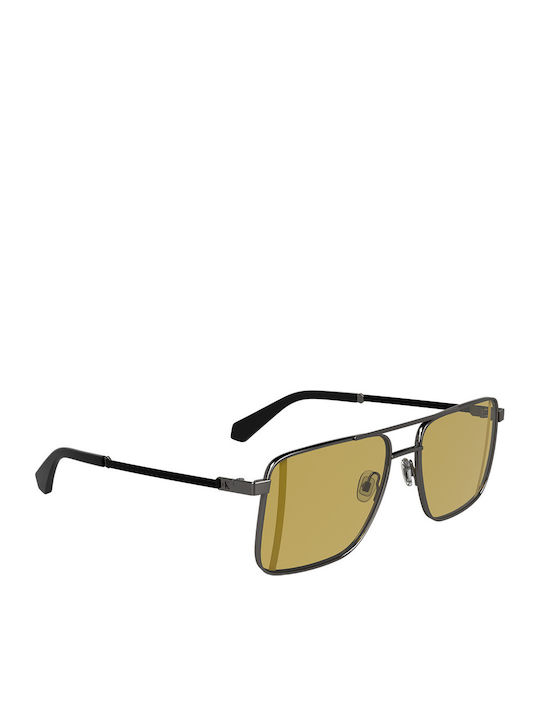 Calvin Klein Bărbătești Ochelari de soare cu Gri Cadru și Galben Oglindă Lentilă CKJ25201S 017