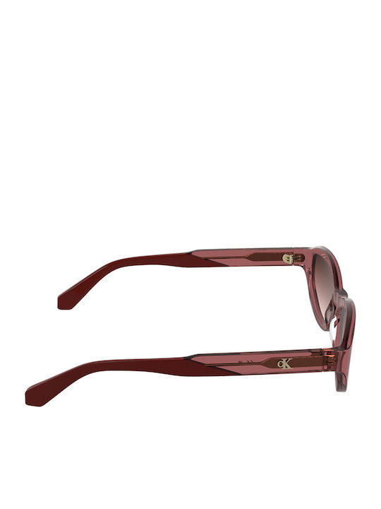 Calvin Klein Feminini Ochelari de soare cu Roz Cadru și Roșu Degrade Lentilă CKJ25618S 600