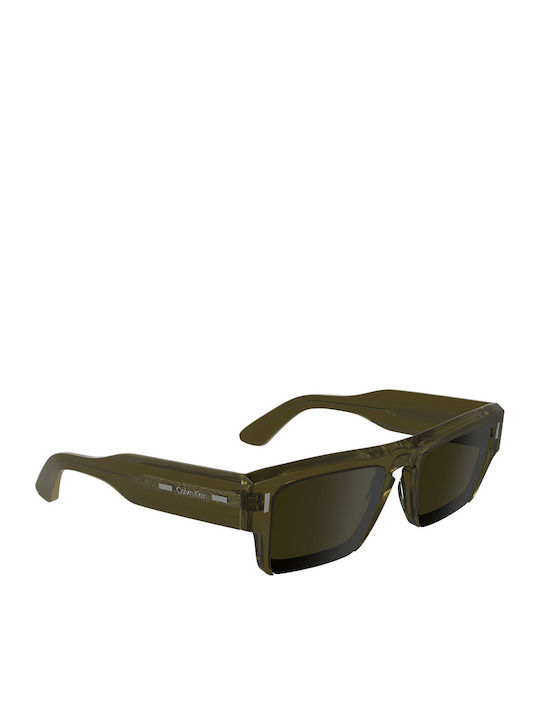 Calvin Klein Bărbătești Ochelari de soare cu Verde Cadru și Verde Lentilă