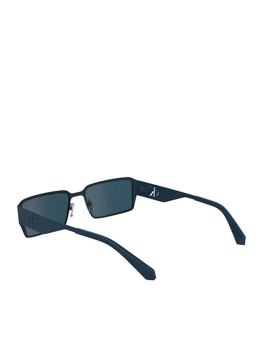Calvin Klein Ochelari De Soare Pentru Bărbați Cu Ramă Metalică Albastru Marin Tortoise Și Lentile Albastre CKJ24206S 400