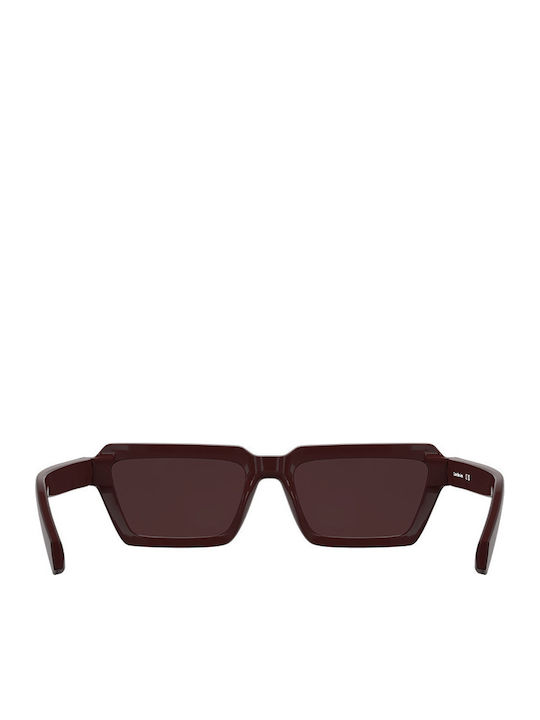Calvin Klein Feminini Ochelari de soare cu Burgundy Cadru și Roșu Lentilă