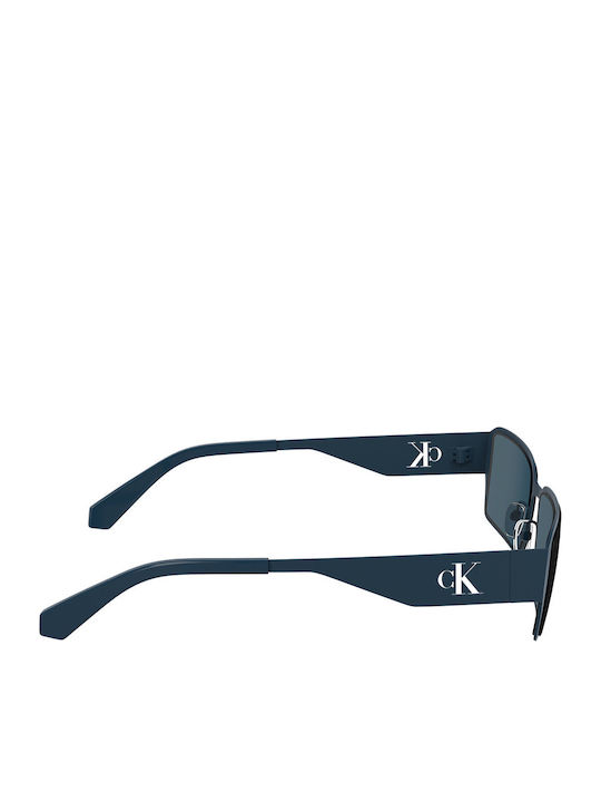 Calvin Klein Ochelari De Soare Pentru Bărbați Cu Ramă Metalică Albastru Marin Tortoise Și Lentile Albastre CKJ24206S 400