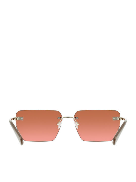 Calvin Klein Feminini Ochelari de soare cu Auriu Cadru și Maro Degrade Lentilă CKJ25207S 725