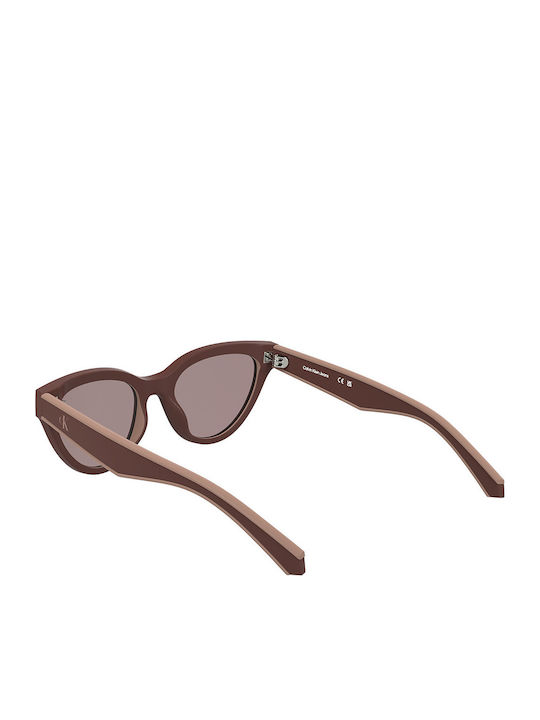 Calvin Klein Feminini Ochelari de soare cu Burgundy Cadru și Burgundy Lentilă CKJ25301S 605