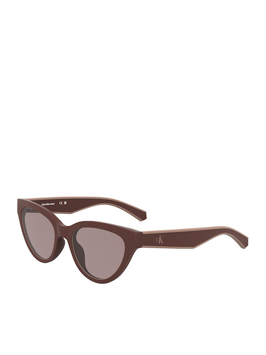 Calvin Klein Feminini Ochelari de soare cu Burgundy Cadru și Burgundy Lentilă CKJ25301S 605
