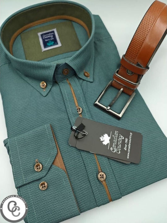 Cămașă Mânecă Lungă În Linia Regular Fit Verde
