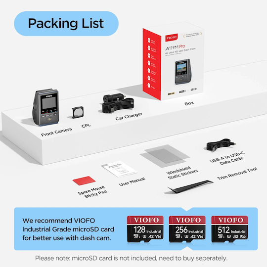 Viofo A119 M Pro 4K Windshield Car DVR