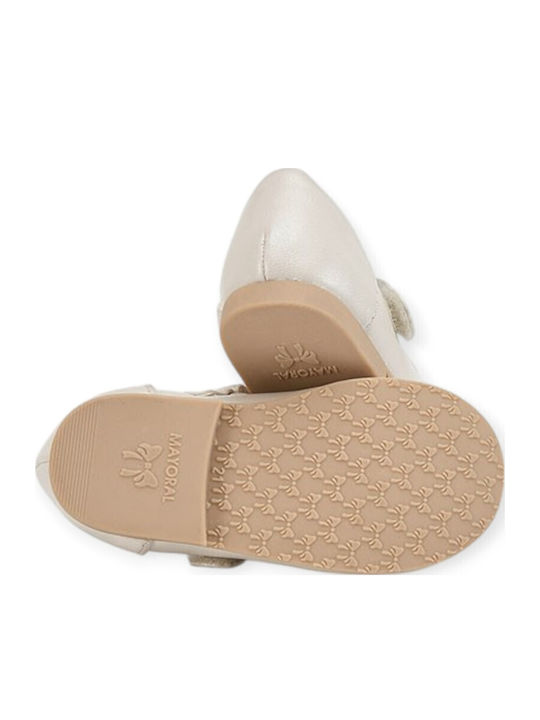 Kinder Pumps & Ballerinas Anatomisch mit Bügel- und Schleifenverschluss Leder Perle