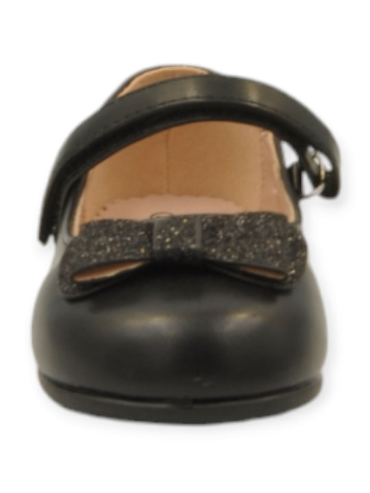 Kids Anatomic Ballerinas with Hoop & Loop Closure Black