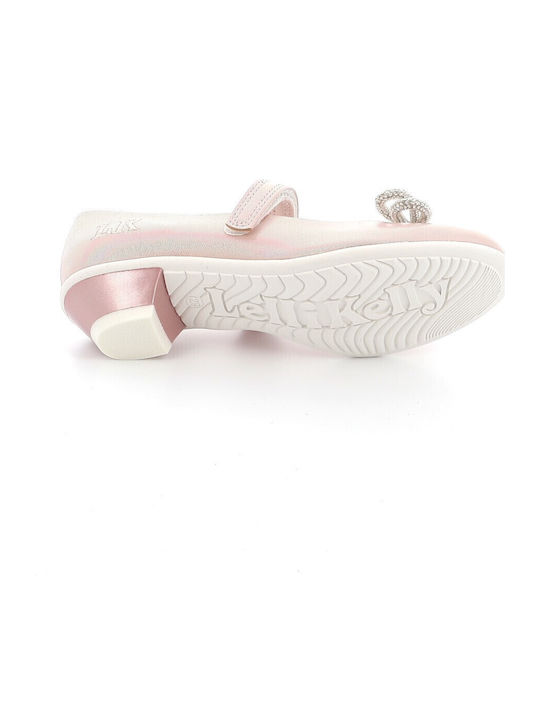 Kids Leather Ballerinas Doroty with Hoop & Loop Closure Pink