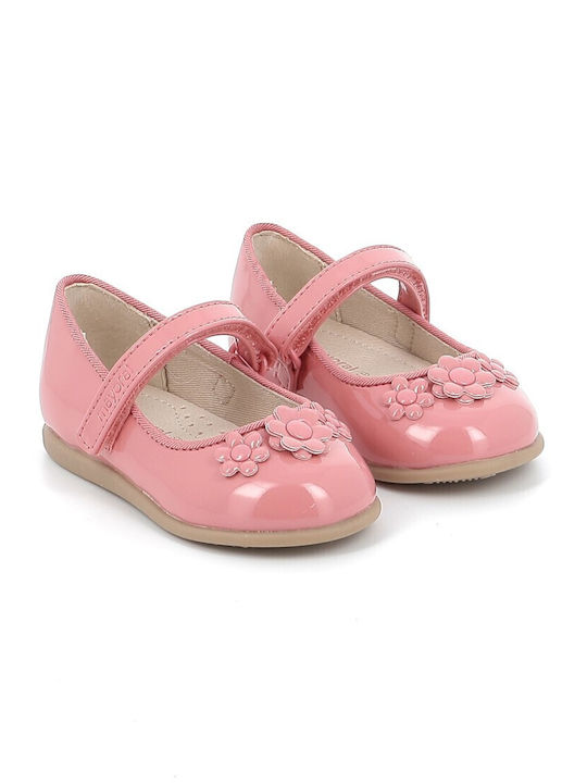 Παιδικές Μπαλαρίνες mit Bügel- und Schleifenverschluss Lackleder Rosa