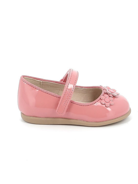 Παιδικές Μπαλαρίνες mit Bügel- und Schleifenverschluss Lackleder Rosa
