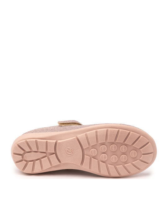 Kids Anatomic Leather Ballerinas with Hoop & Loop Closure Pink