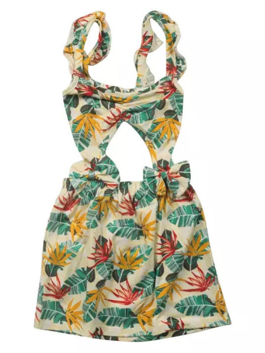 Kinderkleid Ärmellos Blumen Mehrfarbig