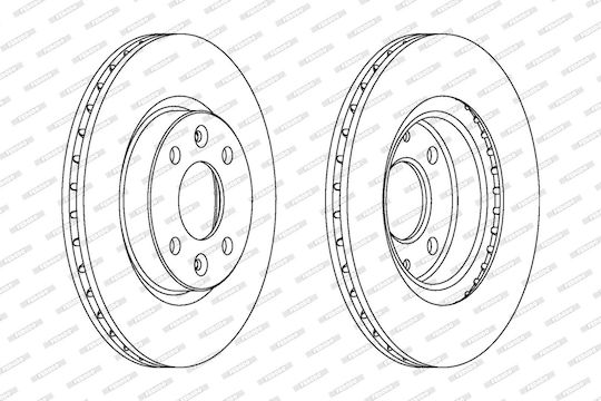 Front Ventilated Brake Disc Set 259mm Dacia Logan Sandero Daihatsu Dodge Lada Nissan 4 Holes 61mm 20.6mm Thickness Ferodo