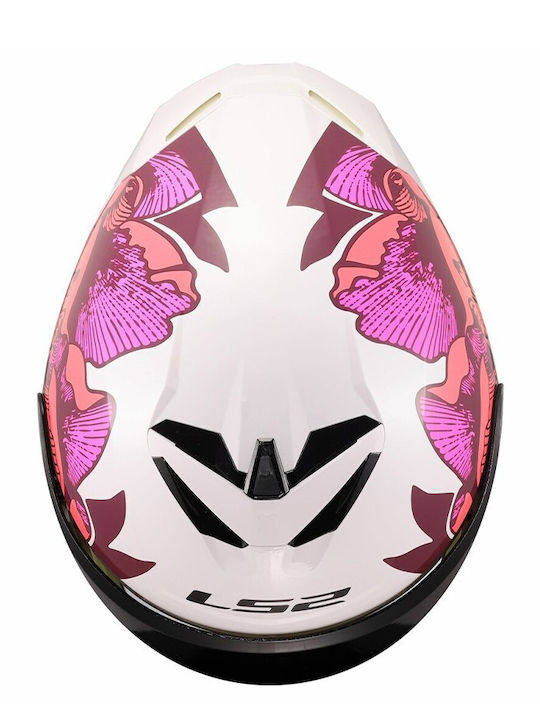 LS2 FF820 Rapid III Poppies II Gloss White/Pink Κράνος Μηχανής Full Face ECE 22.06 1350gr