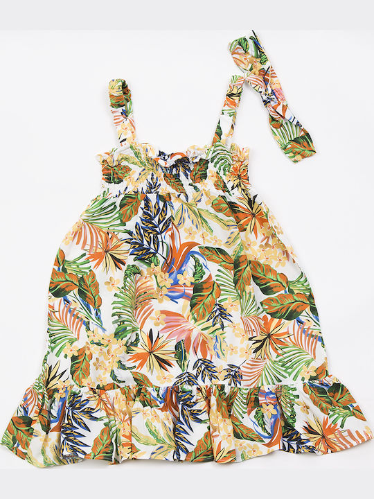 Children's Dress Sleeveless Floral Set with Accessories Multicolour