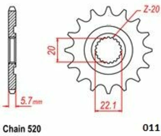 Moto Master Γρανάζι Μπροστά για Yamaha YZ 250