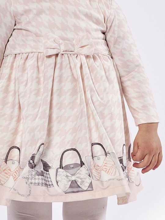 Kinderkleid Langärmelig Set mit Accessoires Rosa