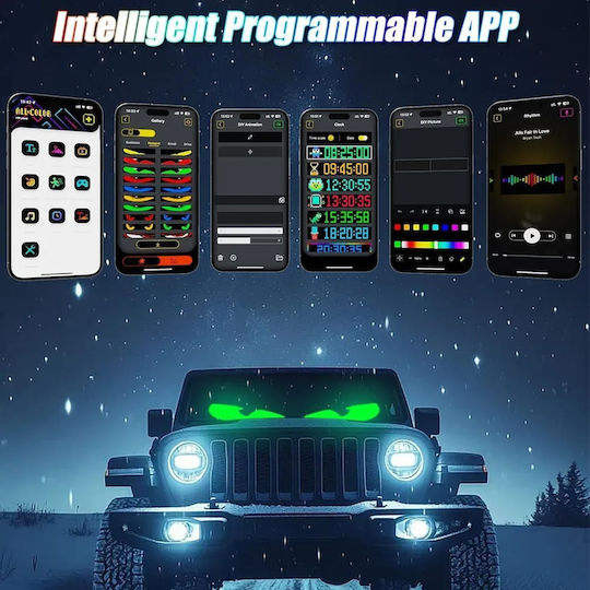 Гъвкав LED Панел За Автомобил 16×96 Пиксела 5V Bluetooth Jn-2853-85 RGB