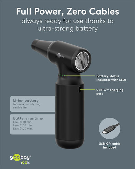 Goobay Goobay Handheld Blower 110000rpm with Battery 6000mAh