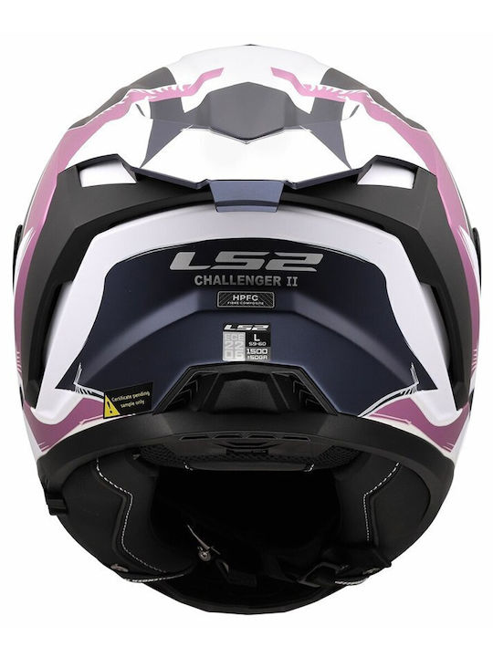 LS2 Challenger II FF817 Flaman Matt Lavender Motorradhelm Volles Gesicht ECE 22.06 mit Sonnenblende