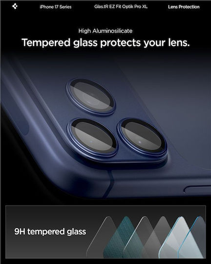 Spigen Optik Pro XL EZ Fit Camera Protection Tempered Glass Blue for the iPhone 17 Pro Max