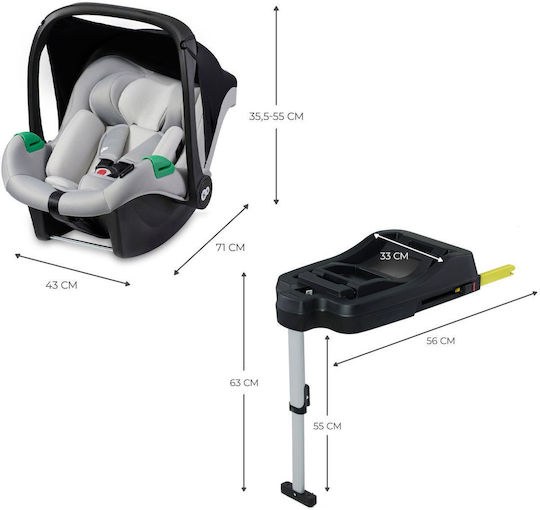 Kinderkraft Mink Pro Καθισματάκι Αυτοκινήτου i-Size με Isofix Grey