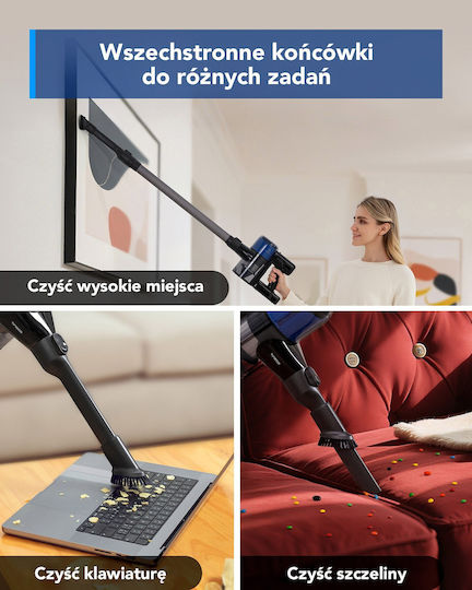 Tineco One S30 Επαναφορτιζόμενη Σκούπα 2 σε 1 Stick & Χειρός 25.2V Γκρι