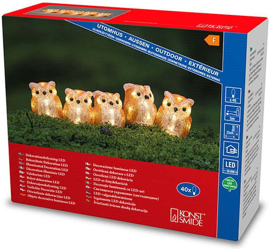 Weihnachtsfiguren Set Konstsmide Eulen 40 Leds 10cm 5 Stück 6135-103