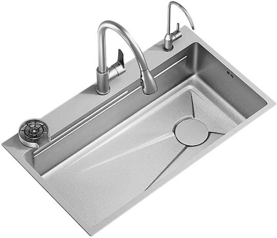 Alista Home Ένθετος Νεροχύτης Inox με Μπαταρία Μ75xΠ45cm Γκρι
