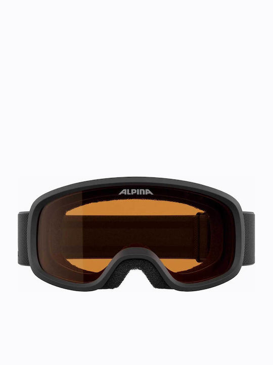Alpina Piney 2.0 Ski & Snowboard Goggles Kids Black with Lens in Black Color