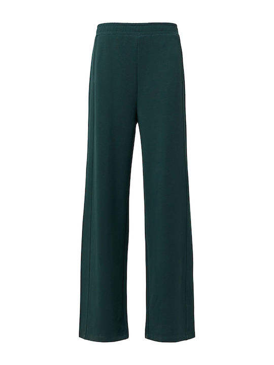 Label Dama Tesatura Pantaloni cu Croială Largă Green