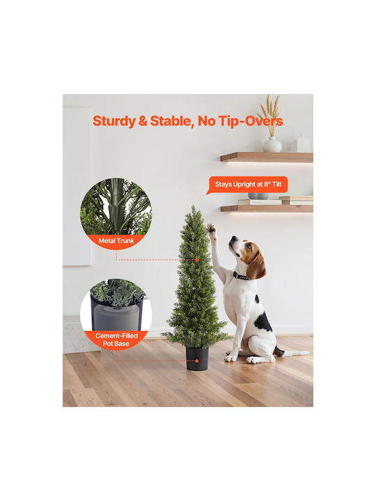 Vevor Artificial Cypress Topiary Set of 2 Plants 914 cm Fake Pine Tree Silk Looks Real Easy Assembly Decoration Front Porch Outdoor Patio Garden Balcony Yard Indoor Office