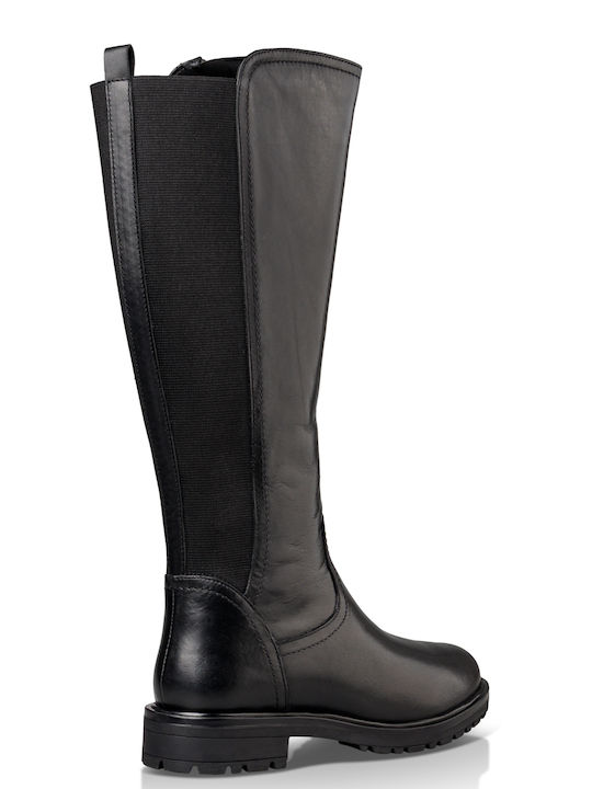 Knee-high Δερμάτινες Γυναικείες Μπότες Ιππασίας Μαύρες
