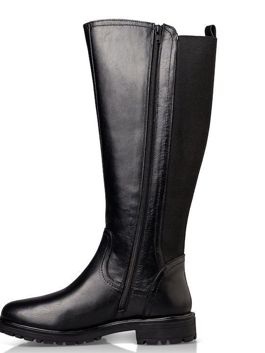 Knee-high Δερμάτινες Γυναικείες Μπότες Ιππασίας Μαύρες
