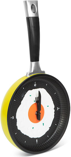 Alista Home Frying Pan Ρολόι Τοίχου Πλαστικό Κίτρινο 36x18.7cm