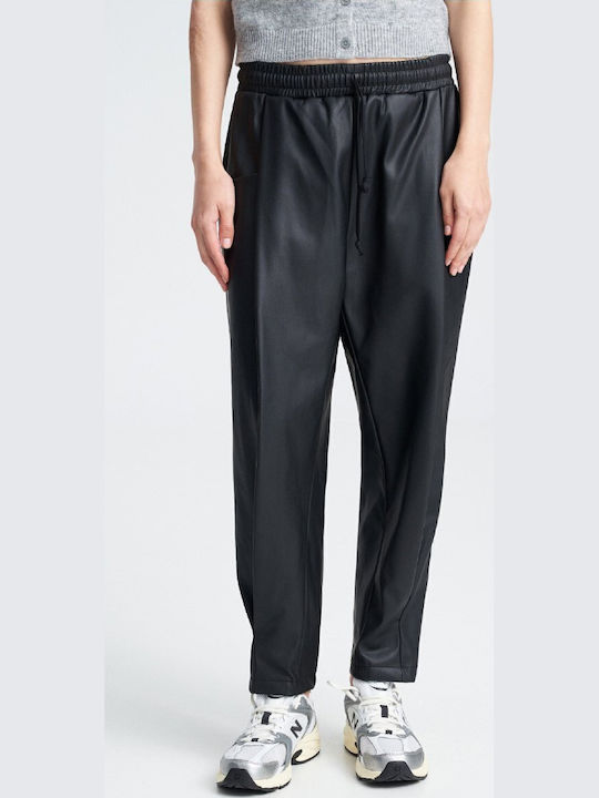 Pants Γυναικείο Ψηλόμεσο Υφασμάτινο Παντελόνι Μαύρο