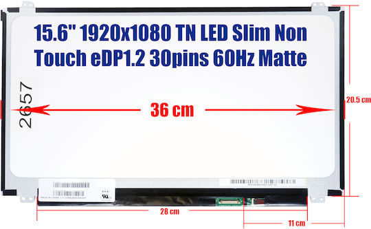 Boe Monitor 15.6" LED 1920x1080 Matte 30 Pin for Laptop NT156FHM-N41 NT156FHM-N41