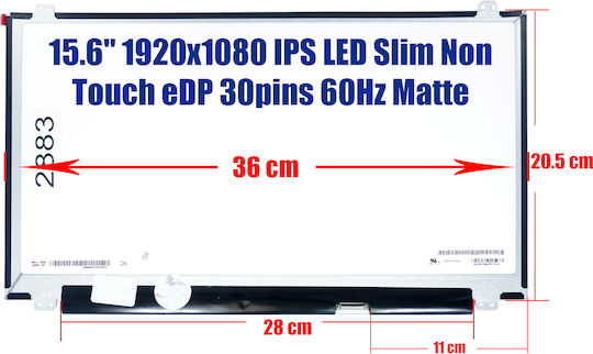 Monitor 15.6" LED 1920x1080 Matte 30 Pin for Laptop