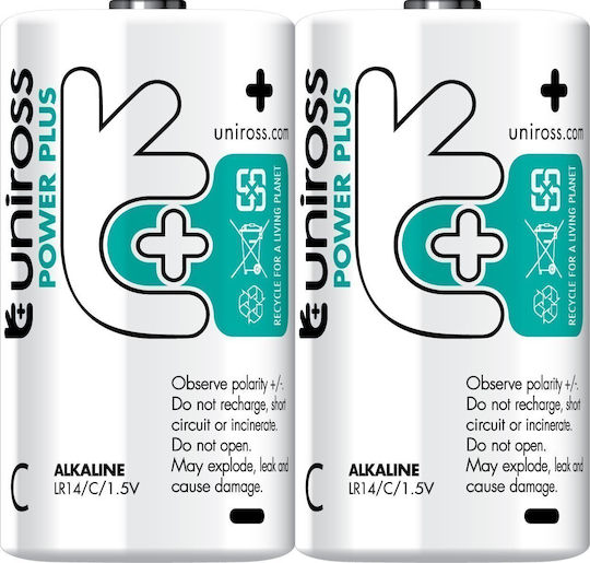 Uniross Power Plus Алкални Батерии C 1.5V 2бр
