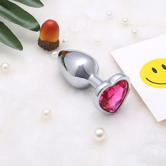 SMD Analspielzeug Anal Plug L 9cm Silber Pink Herz