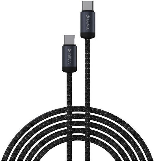 Devia Gracious USB 2.0 Cable USB-C male - USB-C 60W PD Μαύρο 1m NO-DVCB-107885