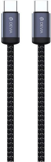 Devia Gracious USB 2.0 Cable USB-C male - USB-C 60W PD Μαύρο 1m NO-DVCB-107885