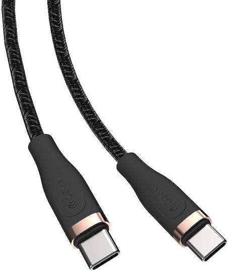 Devia USB 2.0 Cable USB-C male - USB-C 60W PD Μαύρο 1.5m NO-DVCB-387654
