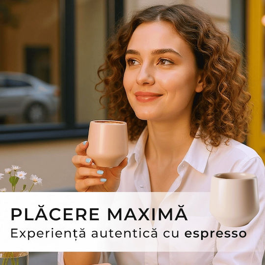 Miamio Σετ Φλιτζάνια Espresso Κεραμικά Μπεζ 90ml 4τμχ