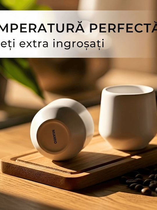 Miamio Set Tassen Espresso Keramik Weiß 90ml 4Stück