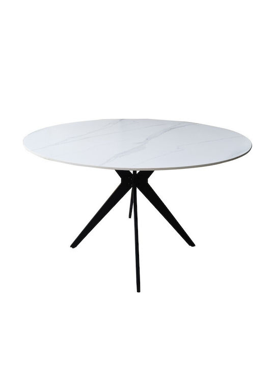 Rund Tisch Speisesaal Marble White Appearance 120x120x76cm