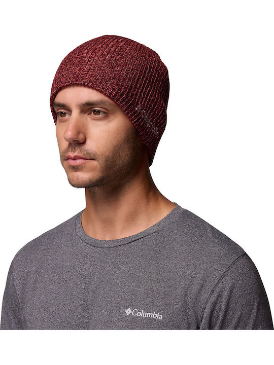 Whirlibird Watch Cap Beanie Unisex Beanie Knitted in Burgundy color