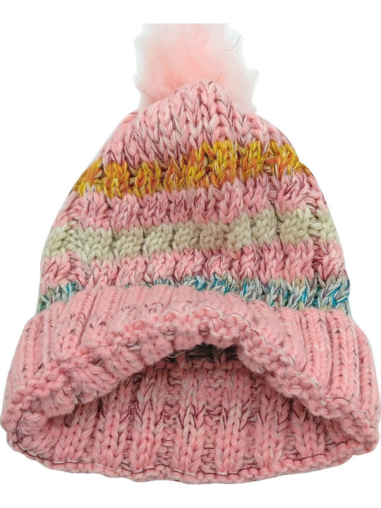 Beanie Γυναικείος Σκούφος Πλεκτός σε Ροζ χρώμα